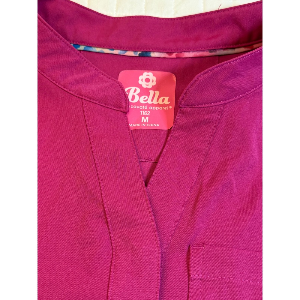 Bella Zavate Apparel Scrub Set Womens Medium Magenta Pink V-Neck Jogger set - Picture 3 of 8